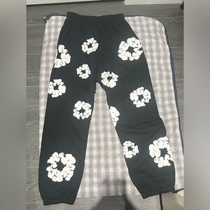Black Denim Tears Cotton Wreath Sweatpants Size Large